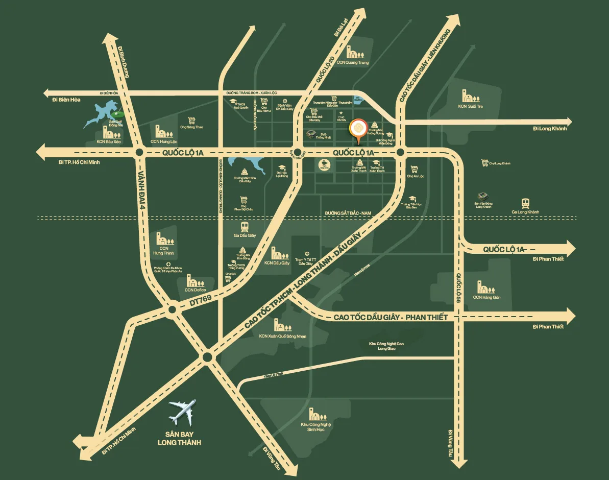 Sơ đồ vị trí và kết nối The Link City tại Dầu Giây